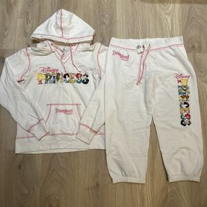 Disney Parks Princess Youth Sweatsuit  - White Sweatpants Sz M Sweatshirt‎ Sz L